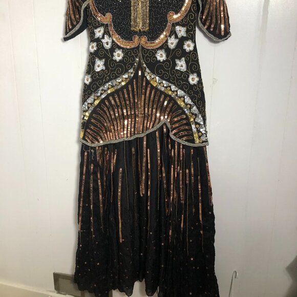Womens Black and Sequins Gown/Dress. Size Small - Picture 2 of 11